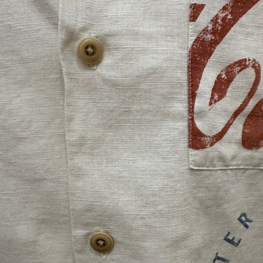 Coca Cola Cream and Red Button Down Shirt - Picture 2 of 11